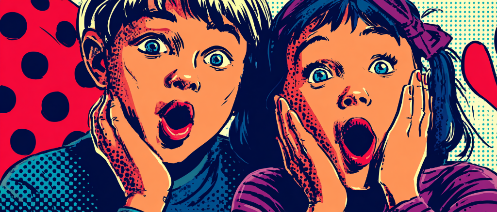 Niños sorprendidos Pop Art