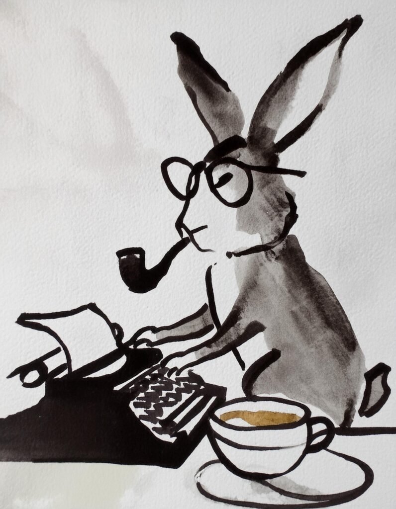 conejo escribiendo conejo escribiendo